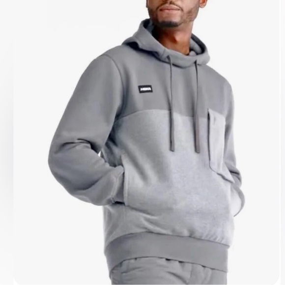 New Hoka Wool Hoodie Sweatshirt One One Utility Pullover Two Tone Gray Size M - Picture 1 of 16